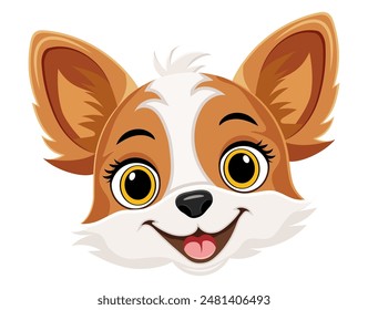 small puppy dog flat cartoon vector illustration isolated on white background