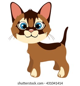Small purebred kitten. Vector illustration.