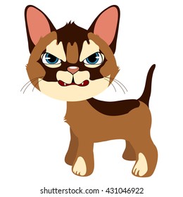 Small purebred kitten. Vector illustration.