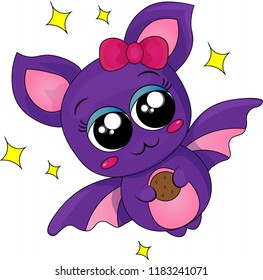 A small purple bat with biscuits.