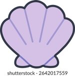 A small purple clam shell with simple curved lines.