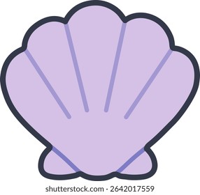 A small purple clam shell with simple curved lines.