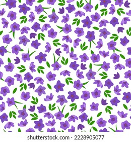 Flores moradas pequeñas patrón sin soldadura
