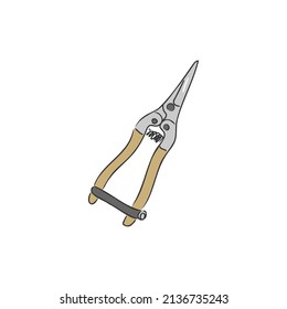 ein kleiner Haken für Gartenarbeit, Vektorgrafik