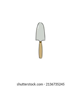 un pequeño rastrillo para jardinería, ilustración vectorial