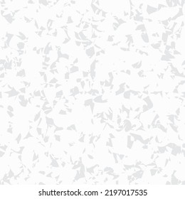Small random fragments on a white surface. Gray mosaic tiles, marble glass, stone art. Terrazzo seamless pattern. Granite wall texture. Venice vector organic design. Irregular floor covering. Linoleum