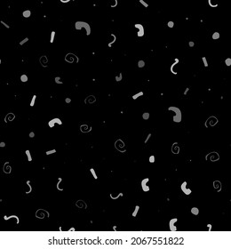 Pequeño cumpleaños al azar. Diversión del vector abstracto. Patrón De Punto De Tinta Resumen. Punto de forma de blobs blanco. Punto gráfico sin inconvenientes. Antecedentes de la Ronda de Partes. Forma Gris Moderna De Navidad Patrón Negro Esplash Cutáneo.