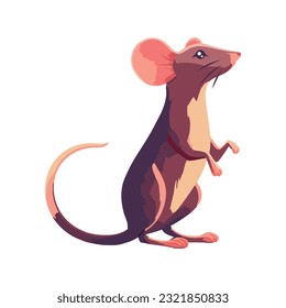 Small rat sitting over white