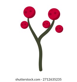 Kleine rote Beeren Cluster Illustration auf Ast