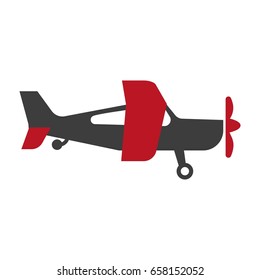 Avión rojo y negro pequeño