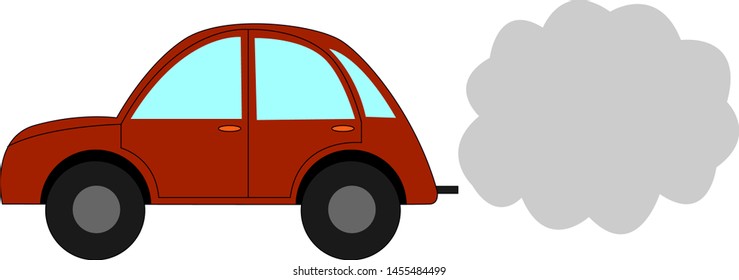 Small red car, illustration, vector on white background.