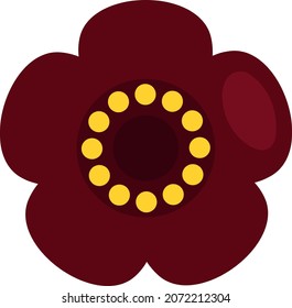 Small red flower, illustration, vector, on a white background.