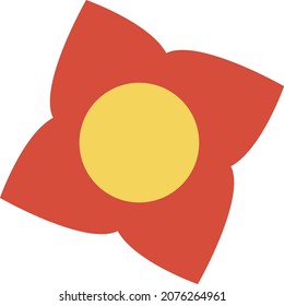 Small red flower, illustration, vector, on a white background.