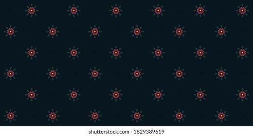 Small red flowers pattern simple motif ditsy floral ornament. Delicate allover print block for apparel textile, patchwork fabric, fashion garment, wrapping cloth, scrap paper, book cover, shop window.