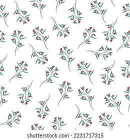 small red flowers seamless pattern background