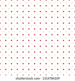 Small red and grey polka dot pattern on white background. Vector graphic.