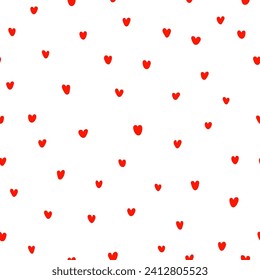 small red hearts. valentine card. cute repetitive background. vector seamless pattern. fabric swatch. wrapping paper. design template for textile
