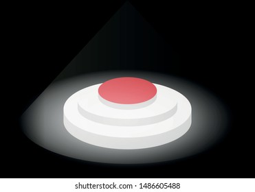 Small and red illuminated stage.
