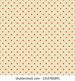 Small red polka dot pattern on a light background. Vector graphic.