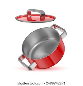 Una Pequeña olla roja. Ilustración vectorial