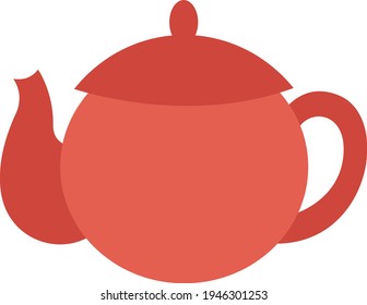 Small red teapot, illustration, vector on a white background