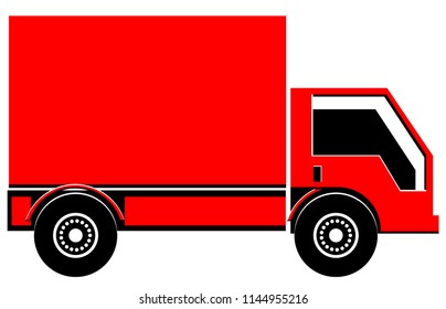 Small red truck vector