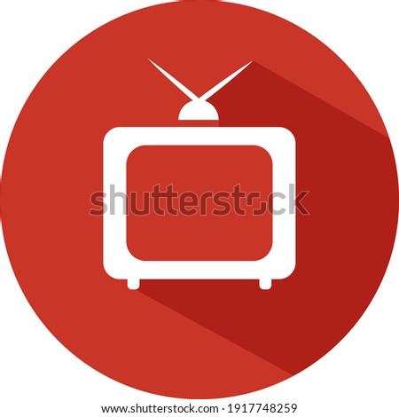 Small red TV, illustration, vector on white background.