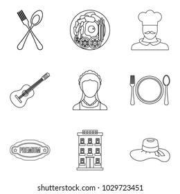 Small restaurant icons set. Outline set of 9 small restaurant vector icons for web isolated on white background