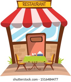 small restaurant vector illustration isolated background