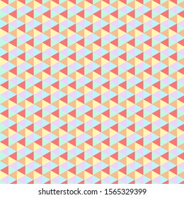 Small retro geometric mosaic pattern with colorful triangles.Repeat pattern for wrapping gift and background.Christmas seamless decoration.