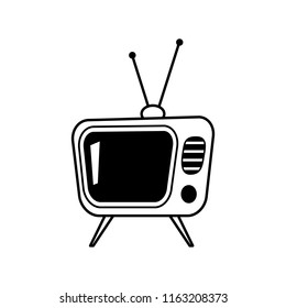 Small retro style cute tv. Vector illustration
