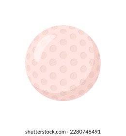 Small ribbed ball for playing golf game, isolated icon of equipment for entertainment or recreation. Sportive hobby or activities. Vector in flat style