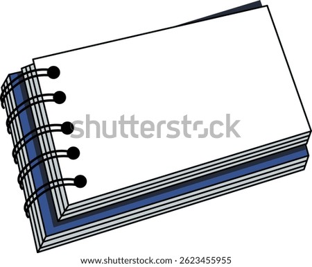 Small ring bound notebook landscape format for writing down important points, daily to do lists, meeting materials, party supplies, shopping lists, story ideas, memorize foreign language vocabulary.