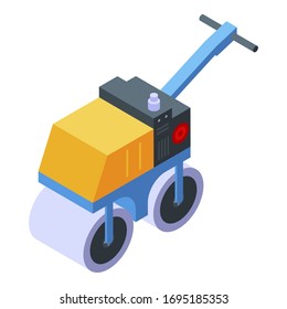 Small road roller icon. Isometric of small road roller vector icon for web design isolated on white background