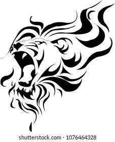 Small roaring lion tattoo and t-shirt design. vector design, easy to print design vector illustration with eps10.