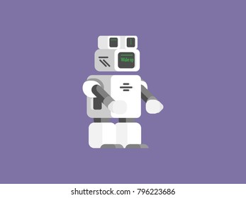 Small robot illustration in flat style