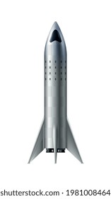 Small rocket realistic icon on white background vector illustration