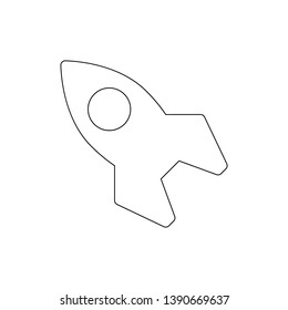 small rocket ship silhouette outline icon. Signs and symbols can be used for web, logo, mobile app, UI, UX