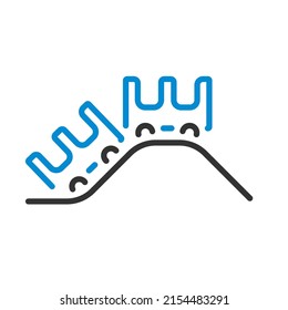 Small Roller Coaster Icon. Editable Bold Outline With Color Fill Design. Vector Illustration.