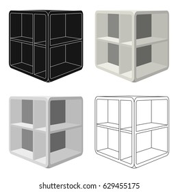 Small room coffee table.White table with cells.Bedroom furniture single icon in cartoon style vector symbol stock illustration.
