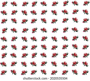 small roses pattern. small flower with green leaves