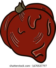 Small rotten tomato, illustration, vector on white background.