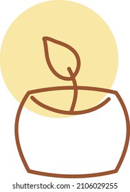 Pequeña vela redonda, ilustración, vector sobre un fondo blanco.