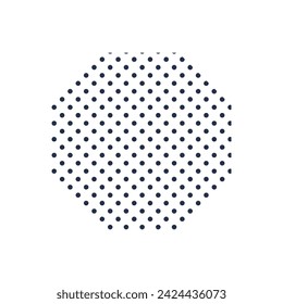 Small round dot background. Black dot pattern, abstract techno element for modern and retro technological design. Simple color vector pictogram isolated on white background