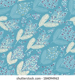 small round flowers blue seamless pattern