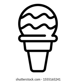 Small round ice cream icon. Outline small round ice cream vector icon for web design isolated on white background