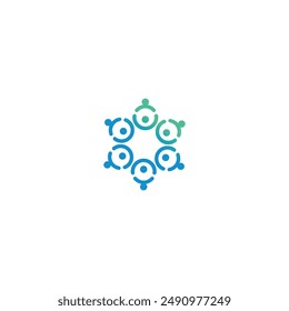 small round technology vector icon design logo