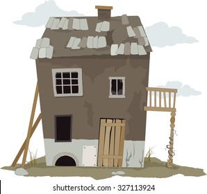 Small, run down, shanty house, vector illustration, ESP 8, no transparencies 