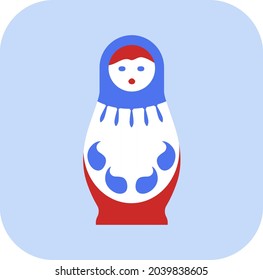 Small Russian matryoshka, illustration, vector, on a white background.