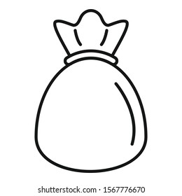 Small sack icon. Outline small sack vector icon for web design isolated on white background